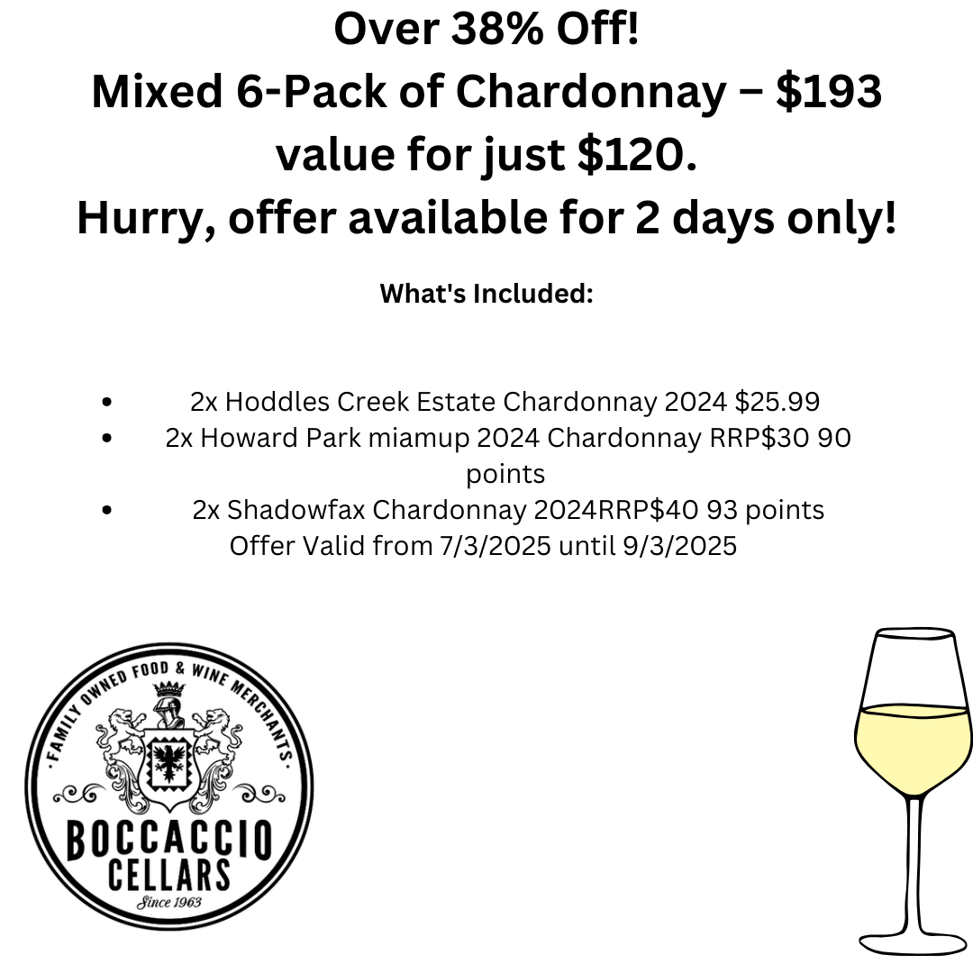 Over 38% Off Mixed Chardonnay 6 Pack! $193 Worth Of Value For Only $120. 2 Days Only!